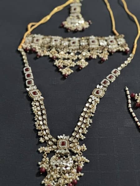 Bridal Jewelry set Maroon 2