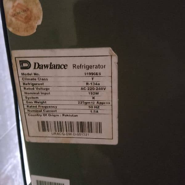 dawlance refrigerator for sale condition 10/8.9 full size ha 1