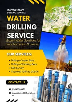 WATER BORING SERVICE, Earthing BORING SERVICE, DRILLING, DIGGING WELL