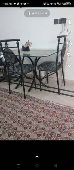 Dining table for sale with (2 chairs)