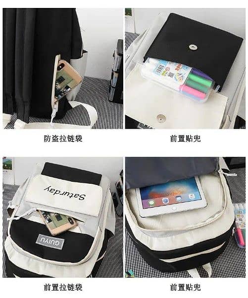 5 pcs Nylon Backpack Set 1