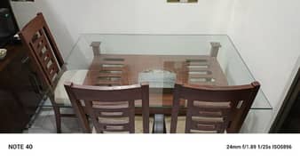 6 chairs solid wood dining table.