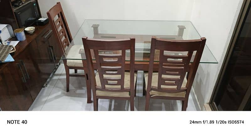 6 chairs solid wood dining table. 1