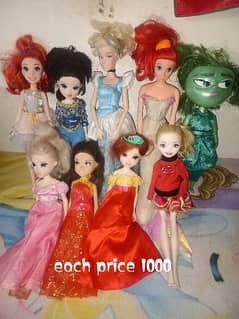 dolls , toys, stuff toys, etc