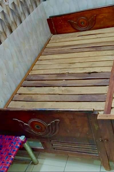 Pure Wooden Single Bed 1