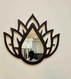 New Bold Lotus Mirror Floral Wooden Wall Decor Home Luxury Fashion