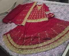 Preloved bridal lehenga in pure red