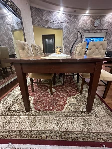 Used Solid Wood Dining Table with 8 Chairs - Excellent Condition 5