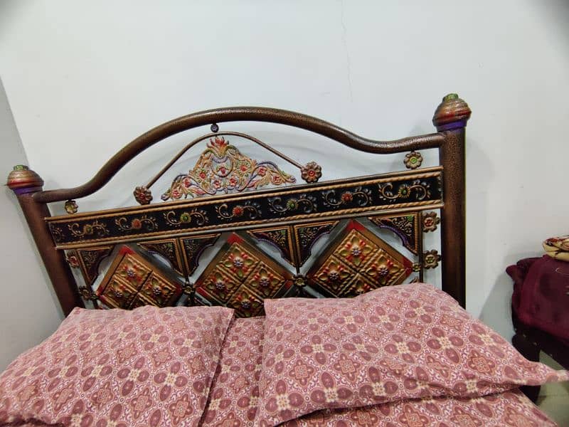 Urgent Sale Iron Rod Bed For Sell | With Molty Foam Mattress | 1