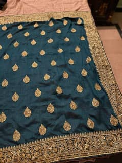 Formal Zinc Indian stitched Saree, raw silk, new