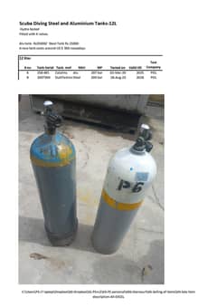 Scuba Diving tanks-12 liter-- Aluminium+Steel 0