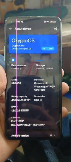 ONEPLUS 8T 12+12GB RAM 256GB ROOM 03140653682