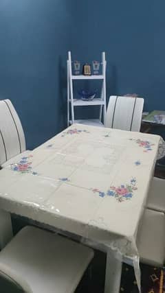 dining table wooden with top italian glass six seater for sale