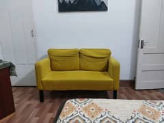 2 Seater Sofa, Mustard Space Saving