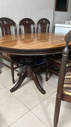 urgent sale dining table with 6 chairs good Condition Final 11.000