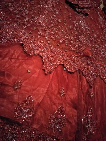 Dark Maroon Net Bridal Dress 17