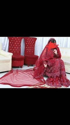 Dark Maroon Net Bridal Dress