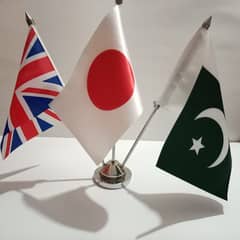 Pakistan Flag, Country Flag & Custom Flag / Triple rod Table flag Set 0