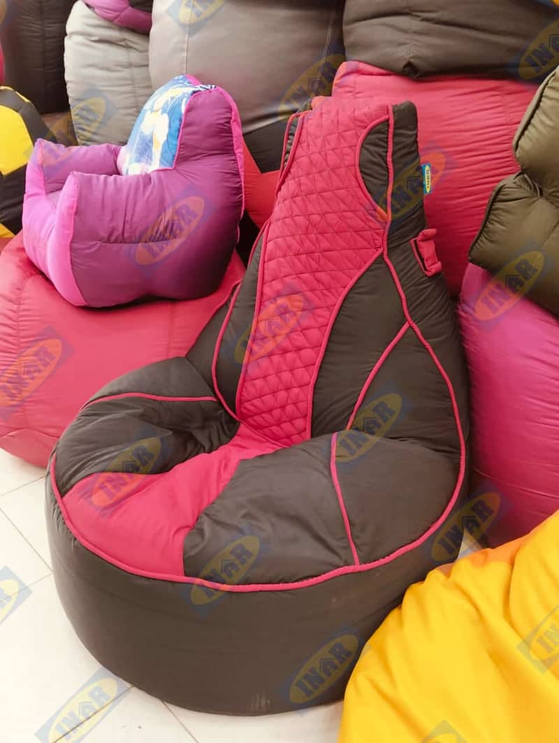 Puffy leatherite bean bag / Sofa cum bed bean bag 2