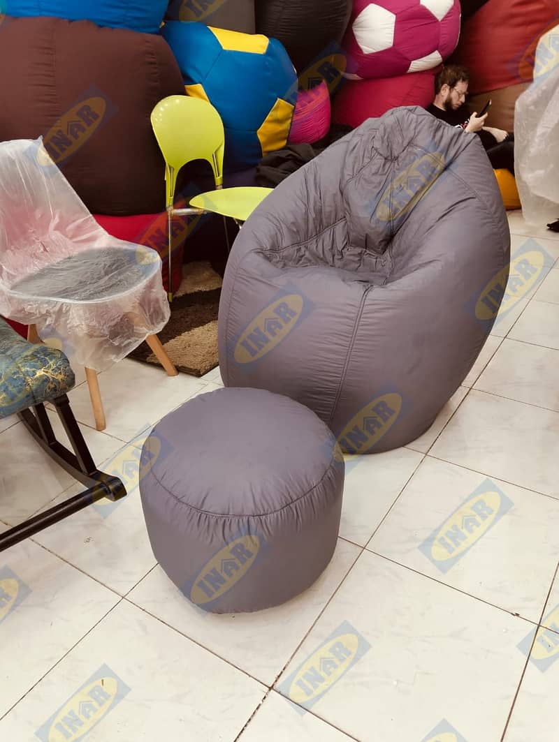 Puffy leatherite bean bag / Sofa cum bed bean bag 3