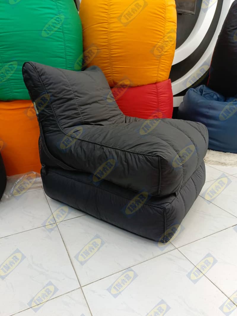 Puffy leatherite bean bag / Sofa cum bed bean bag 14