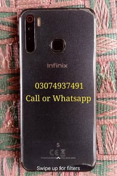 Infinix s5 lite. 4/64 with box glass change ha cal+Whtsapp 03074937491