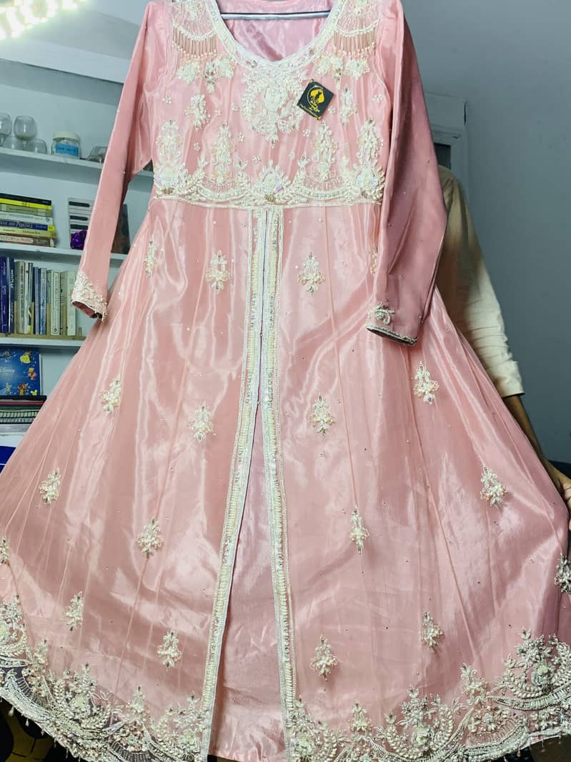 Frock style cut design with beautiful hand work 4