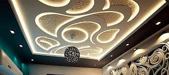 false celling/media wall/ molding/Gypsum ceilin/Pop ceiling/Wpc wall 9