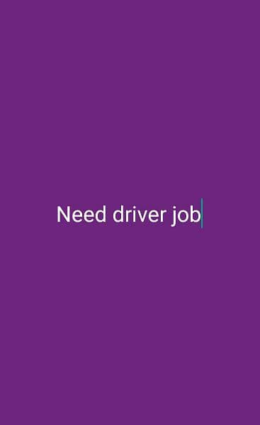 need driver job 0