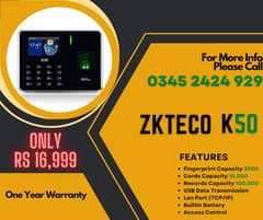 Zkteco K50 K40 Mb20 MB460 UFace800 Plus Biotime Web & Cloud Solution