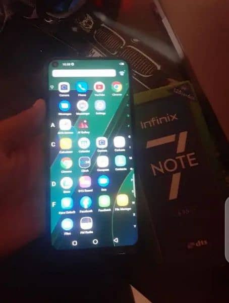 infinix note 7 6 BG 128 BG ha box be ha or charger ka rad ba ha 2