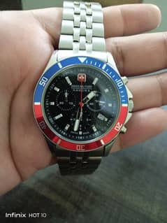 Swiss Military HANOWA Pepsi dial watch.