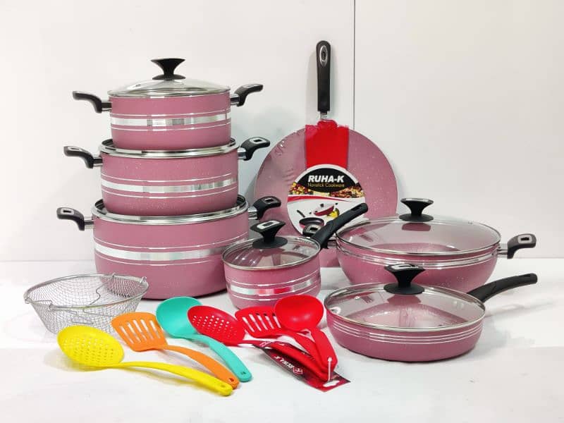 Cooking Set/NoN Stick/Metal Finish cooking Set/Cutlery in Faisalabad 19