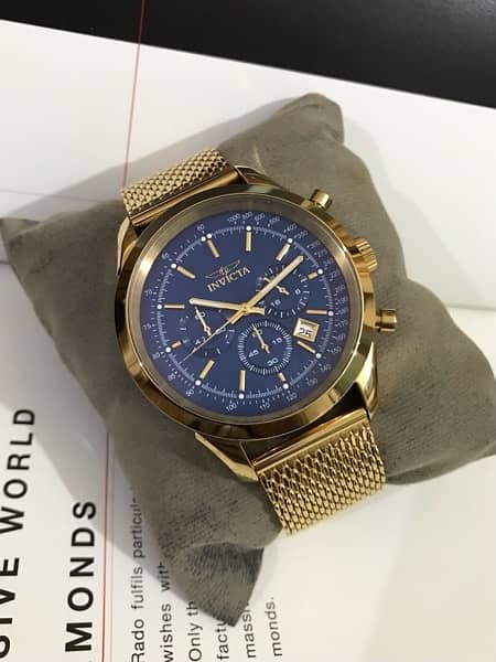 INVICTA SPEEDWAY-GOLD TONE-NEW ORIGINAL WATCH-RADO-OMEGA-ROLEX-TISSOT 3