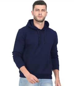 Mens Stitch Fleeces Plain Hoodies | BLUE