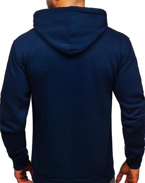 Mens Stitch Fleeces Plain Hoodies | BLUE 1