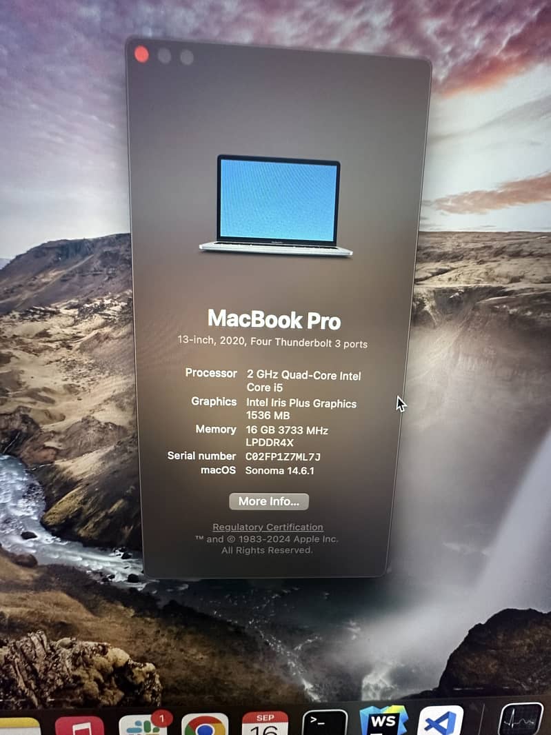 MacBook Pro -  13 inch - 2020 - 16gb Ram - 1TB SSD 5