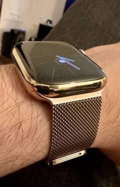 apple watch series 9 stainless steel gold and series 8 starlight