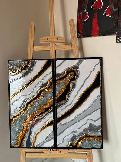 Resin Art Hand made 13x25inchs 2pcs