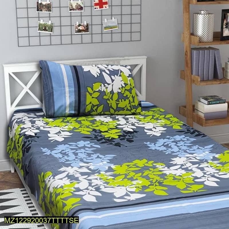 Enhance Bed Beauty With Crystal Cotton Single Bed Sheet 1