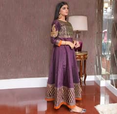 purple rawsilk frock