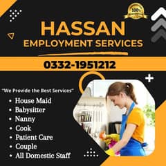 House maids,Driver, Patient care , Couple , Cook , Office Boy ,Guard