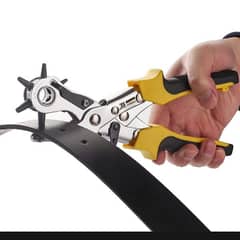 Leather Belts Hole Punch Pliers with 6 Punch revolving Pipes