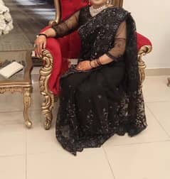 Black Indian Net Saree