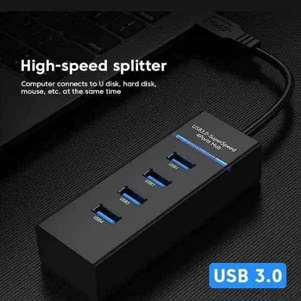 HIGH SPEED 5GBPS USB 3.0 Hub 4 Ports Extension 0