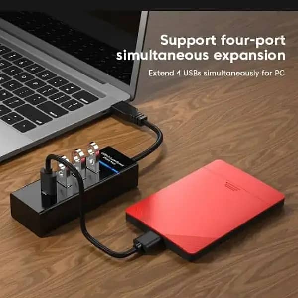 HIGH SPEED 5GBPS USB 3.0 Hub 4 Ports Extension 6