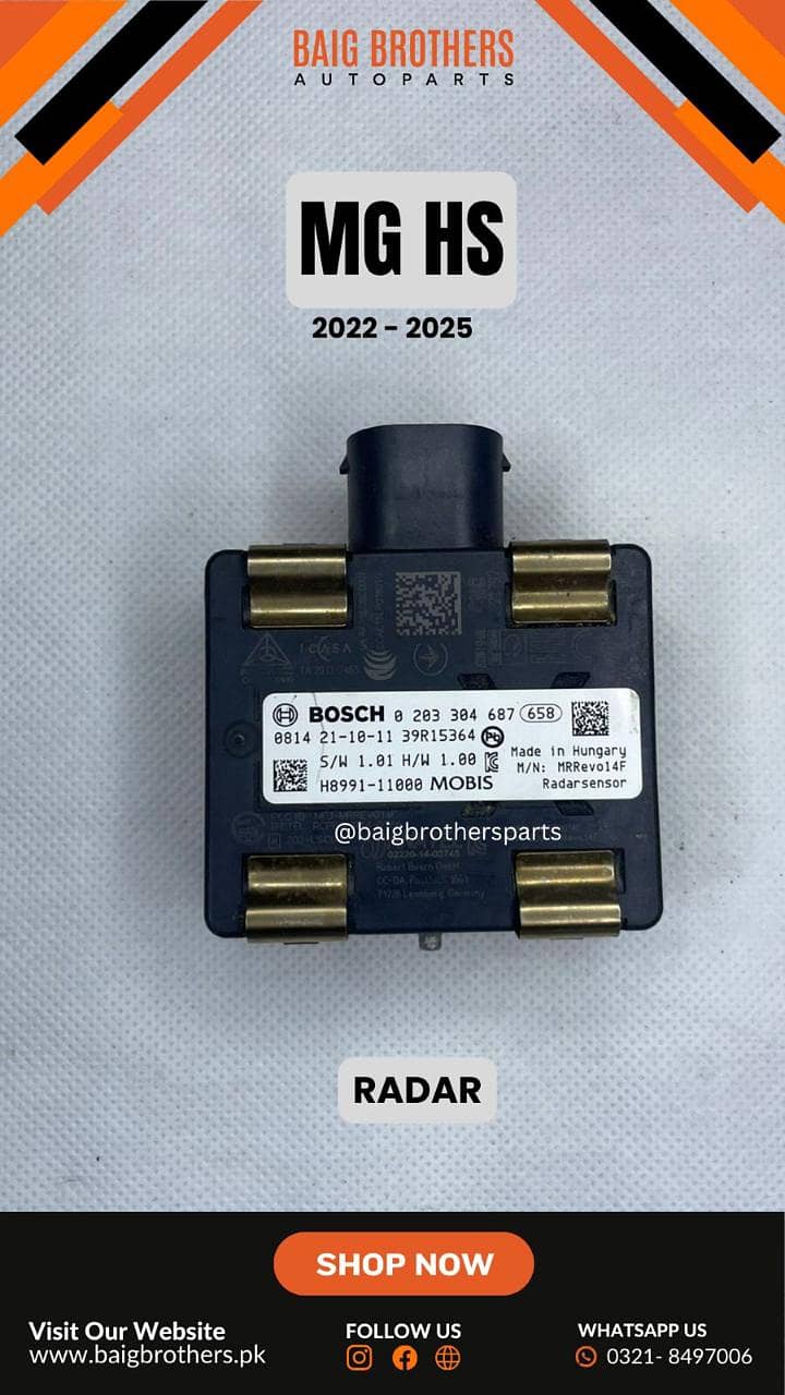 MG HS 2021 2022 2023 2024 Radar Braket  , Radar Clips , Sensor Braket. 7