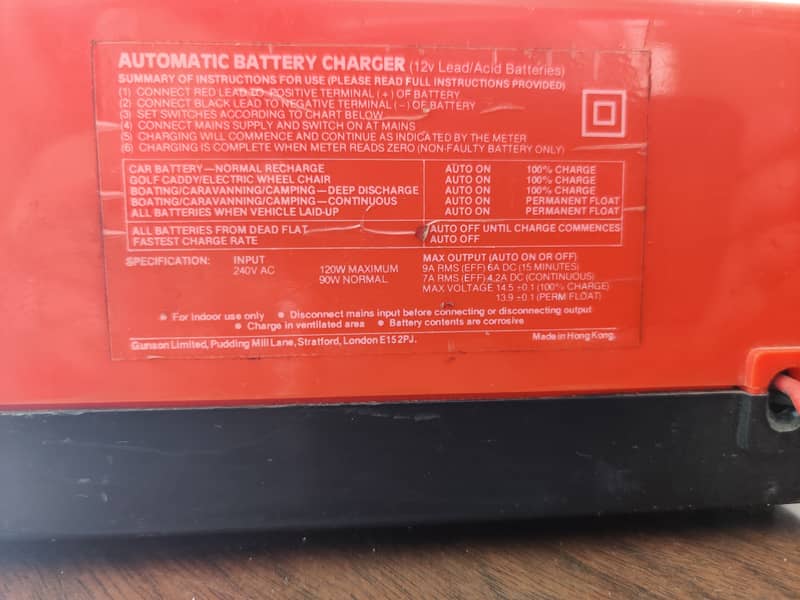 Battery Charger 12 Volt Automatic Made In Hong Kong 11