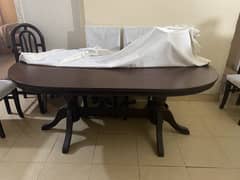 Wooden Oval Dining Table with Chairs