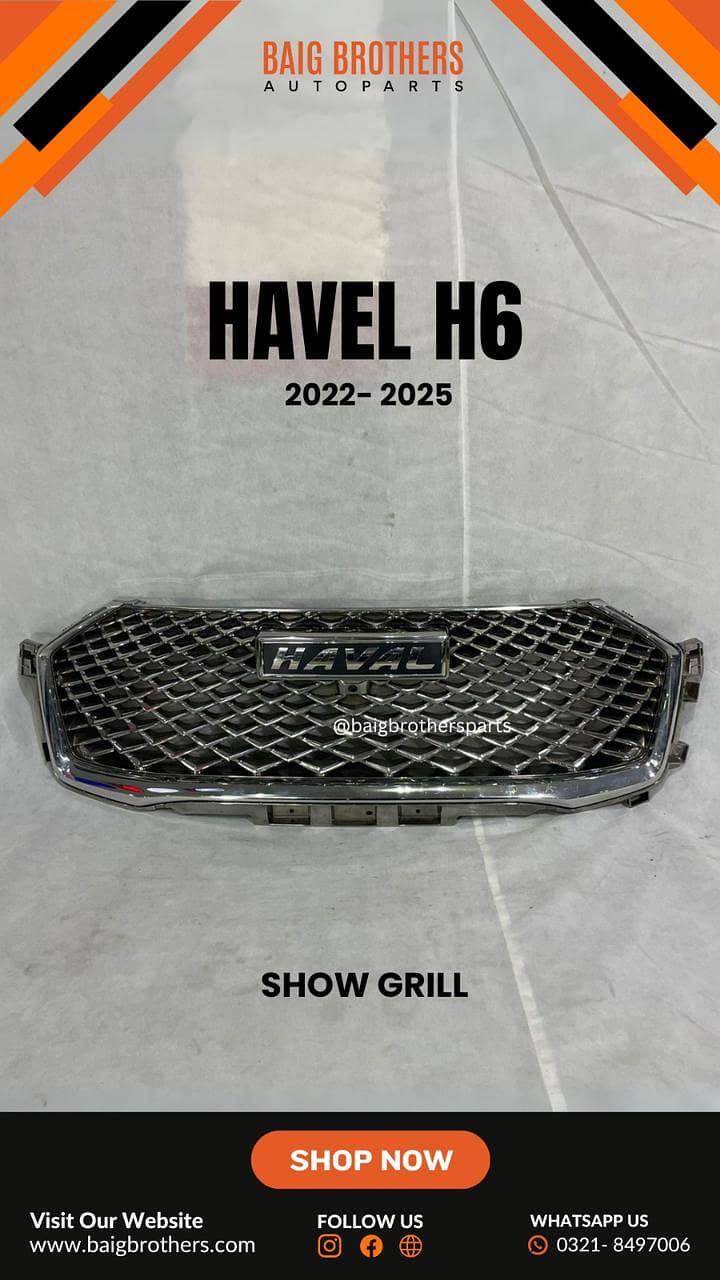 Haval H6 Chery Tigo Bumper Digi Door Fender Bonnet Showgrill Headlight 17